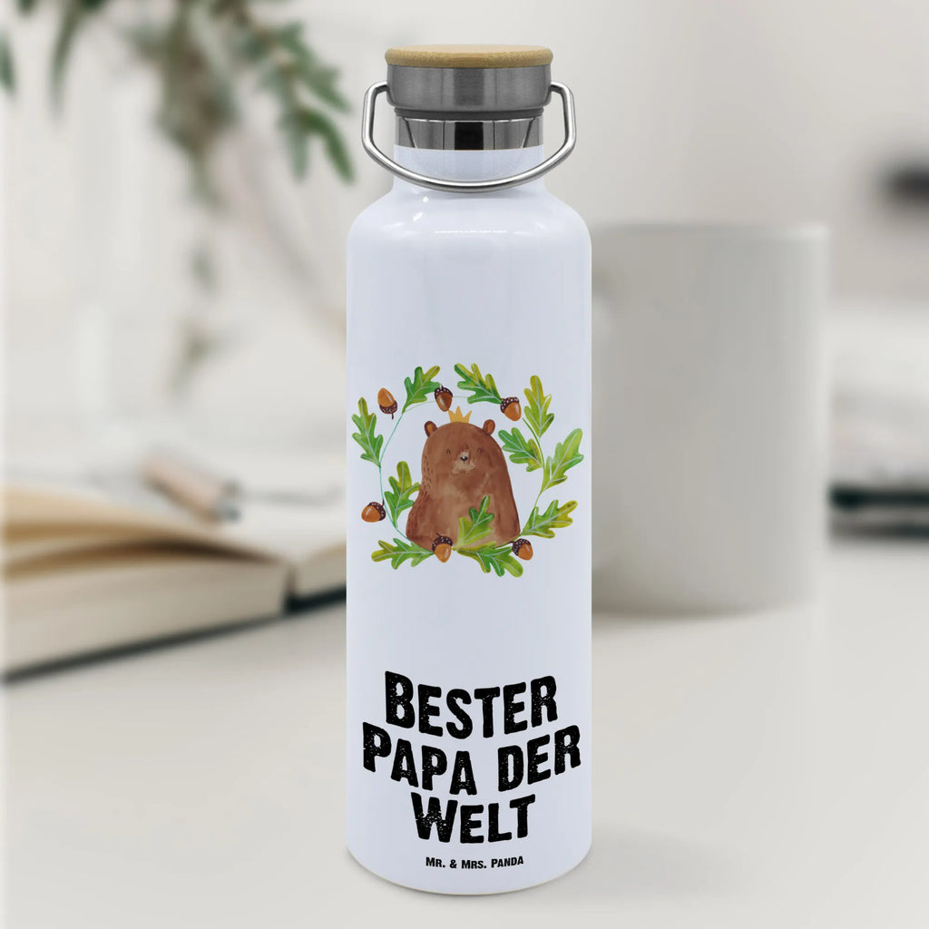 Trinkflasche Bär König Thermosflasche, Isolierflasche, Edelstahl, Trinkflasche, isoliert, Wamrhaltefunktion, Sportflasche, Flasche zum Sport, Sportlerflasche, Bär, Teddy, Teddybär, Papa, Papa Bär, bester Vater, bester Papa, weltbester Papa, Vatertag, Vater, Dad, Daddy, Papi