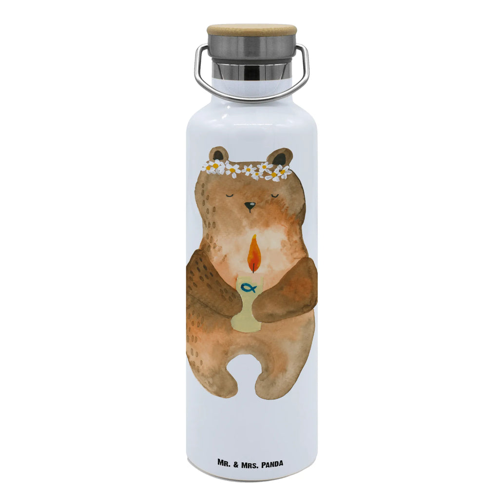 Trinkflasche Bär Kommunion Thermosflasche, Isolierflasche, Edelstahl, Trinkflasche, isoliert, Wamrhaltefunktion, Sportflasche, Flasche zum Sport, Sportlerflasche, Bär, Teddy, Teddybär, Kommunion, Gottes Segen, Taufkerze, katholisch