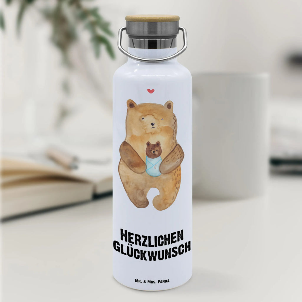 Trinkflasche Bär Baby Thermosflasche, Isolierflasche, Edelstahl, Trinkflasche, isoliert, Wamrhaltefunktion, Sportflasche, Flasche zum Sport, Sportlerflasche, Bär, Teddy, Teddybär, Eltern, Mutter, Baby, Taufe, Geburt, Nichte, Neffe, Enkel, Enkelin, Täufling, Geburtstag, Glückwunsch