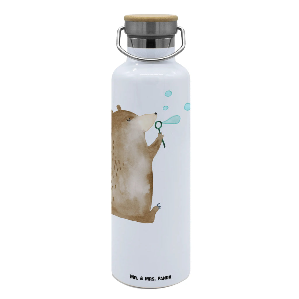 Trinkflasche Bär Seifenblasen Thermosflasche, Isolierflasche, Edelstahl, Trinkflasche, isoliert, Wamrhaltefunktion, Sportflasche, Flasche zum Sport, Sportlerflasche, Bär, Teddy, Teddybär, Seifenblasen Bär Lustig Sein Glücklich Traurig Happy