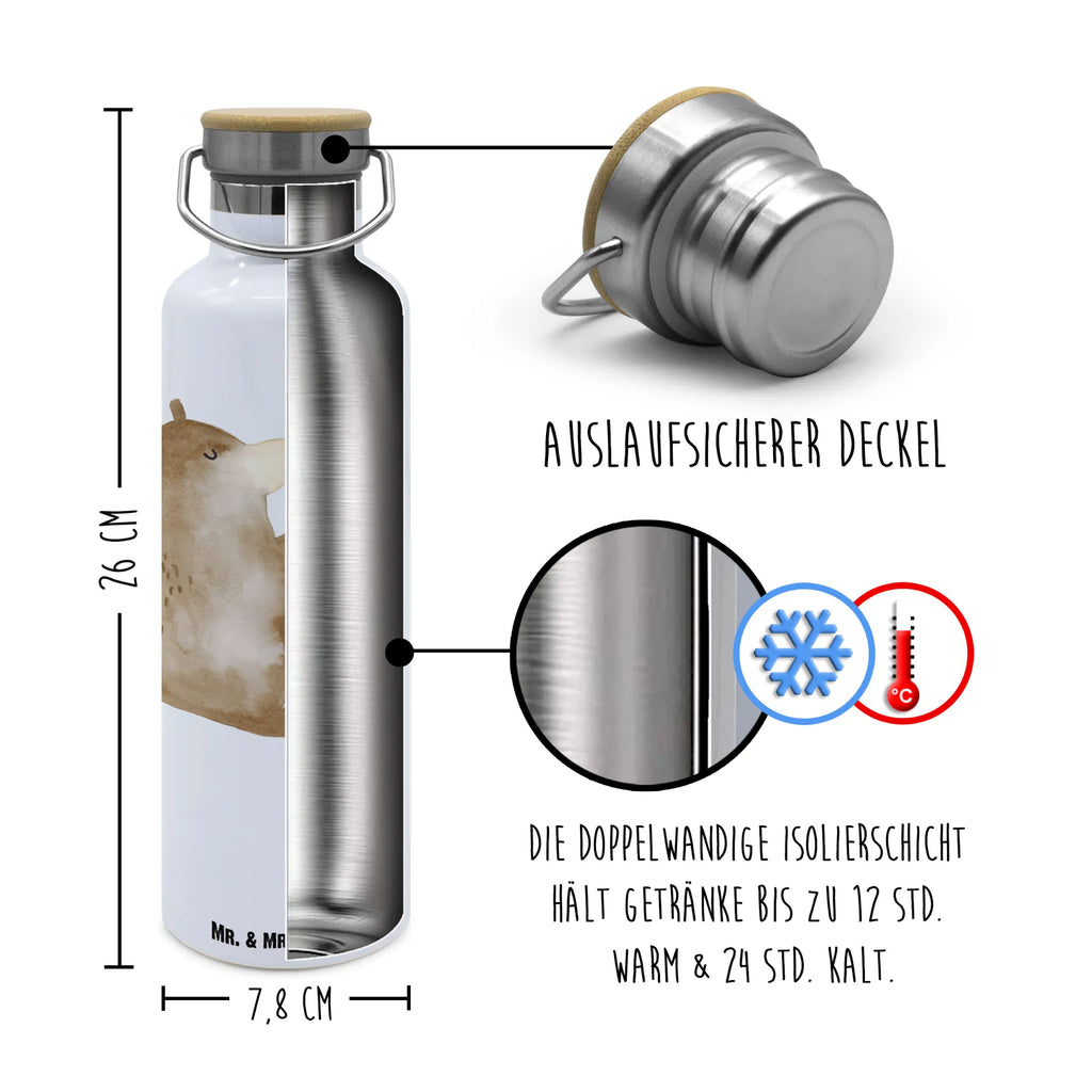 Trinkflasche Bär Seifenblasen Thermosflasche, Isolierflasche, Edelstahl, Trinkflasche, isoliert, Wamrhaltefunktion, Sportflasche, Flasche zum Sport, Sportlerflasche, Bär, Teddy, Teddybär, Seifenblasen Bär Lustig Sein Glücklich Traurig Happy