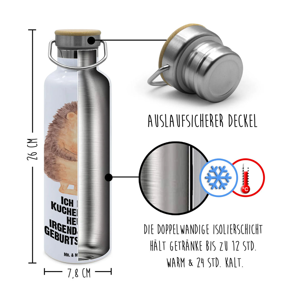 Trinkflasche Igel Kuchenstück Thermosflasche, Isolierflasche, Edelstahl, Trinkflasche, isoliert, Wamrhaltefunktion, Sportflasche, Flasche zum Sport, Sportlerflasche, Tiermotive, Gute Laune, lustige Sprüche, Tiere, Igel, Essen Spruch, Kuchen, Backen Geschenk, Kuchen backen, Einladung Party, Geburtstagskuchen, Torte