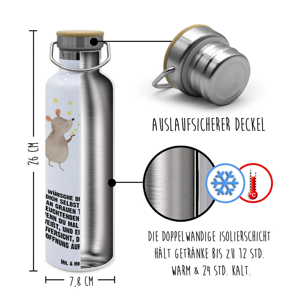 Trinkflasche Maus Sterne Thermosflasche, Isolierflasche, Edelstahl, Trinkflasche, isoliert, Wamrhaltefunktion, Sportflasche, Flasche zum Sport, Sportlerflasche, Tiermotive, Gute Laune, lustige Sprüche, Tiere, Maus, Sterne, Wunsch, Kind, Taufe, Taufgeschenk, Geburt, Schwangerschaft, erstes Kind, Kindergeburtstag, Geburtstag, Hoffnung, Träume