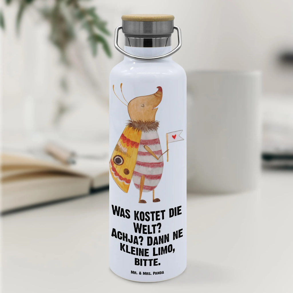 Trinkflasche Nachtfalter Fähnchen Thermosflasche, Isolierflasche, Edelstahl, Trinkflasche, isoliert, Wamrhaltefunktion, Sportflasche, Flasche zum Sport, Sportlerflasche, Tiermotive, Gute Laune, lustige Sprüche, Tiere, Nachtfalter, Käfer, Spruch lustig, Spruch witzig, süß, niedlich, Küche Deko, Was kostet die Welt