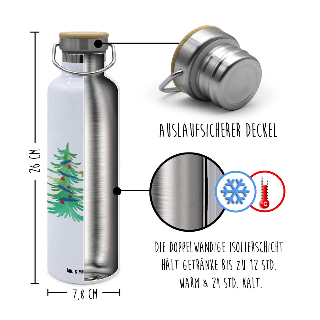 Trinkflasche Pinguin Weihnachtsbaum Thermosflasche, Isolierflasche, Edelstahl, Trinkflasche, isoliert, Wamrhaltefunktion, Sportflasche, Flasche zum Sport, Sportlerflasche, Winter, Weihnachten, Weihnachtsdeko, Nikolaus, Advent, Heiligabend, Wintermotiv, Pinguin