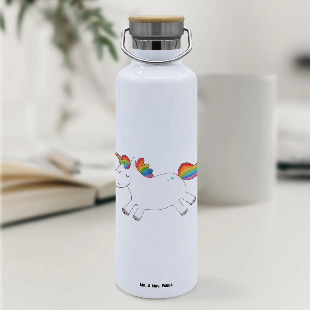 Trinkflasche Einhorn Happy Thermosflasche, Isolierflasche, Edelstahl, Trinkflasche, isoliert, Wamrhaltefunktion, Sportflasche, Flasche zum Sport, Sportlerflasche, Einhorn, Einhörner, Einhorn Deko, Pegasus, Unicorn, glücklich, fröhlich, Spaß, Freude, Lebensfreude, witzig, spannend, Lächeln, Lachen