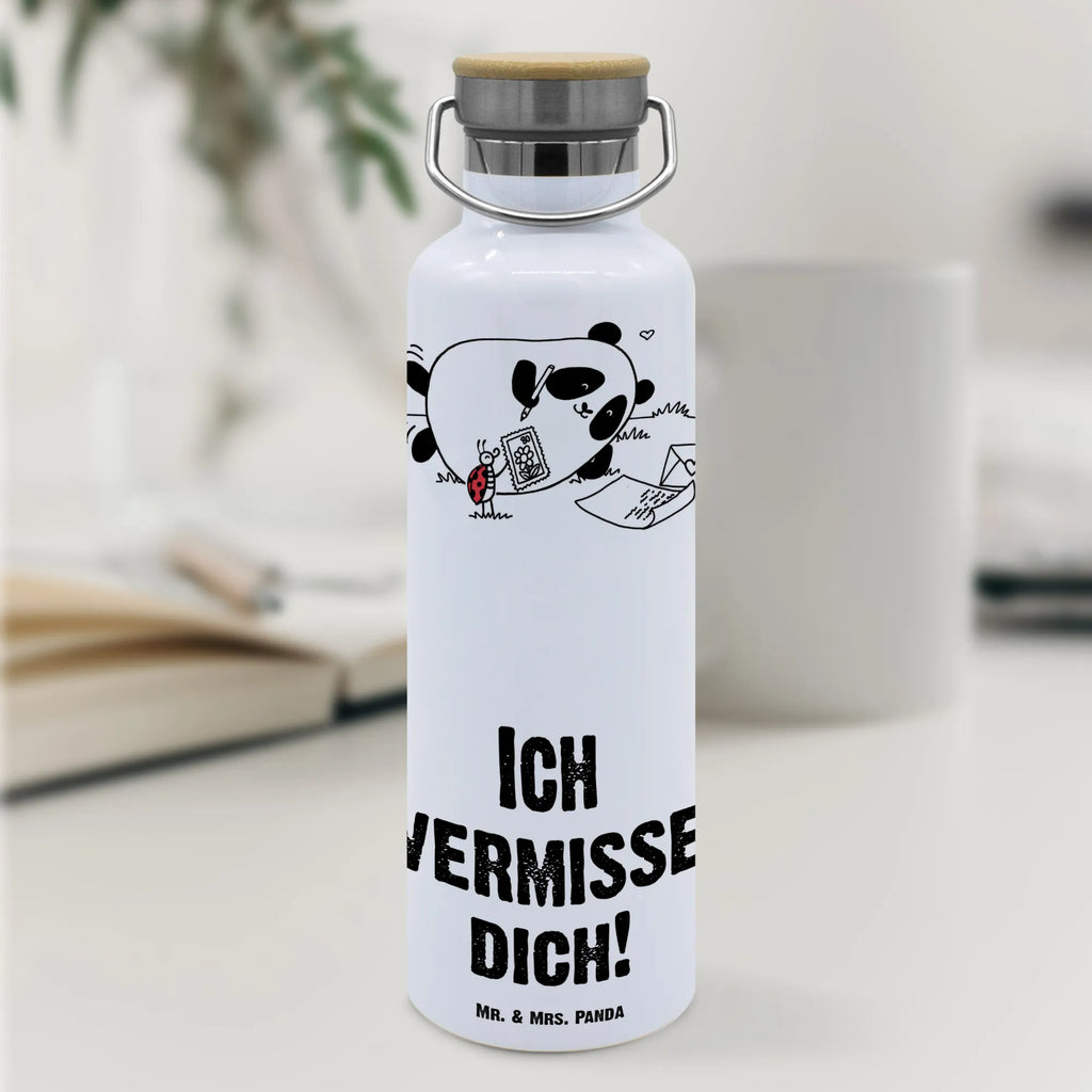 Trinkflasche Panda Vermissen Thermosflasche, Isolierflasche, Edelstahl, Trinkflasche, isoliert, Wamrhaltefunktion, Sportflasche, Flasche zum Sport, Sportlerflasche