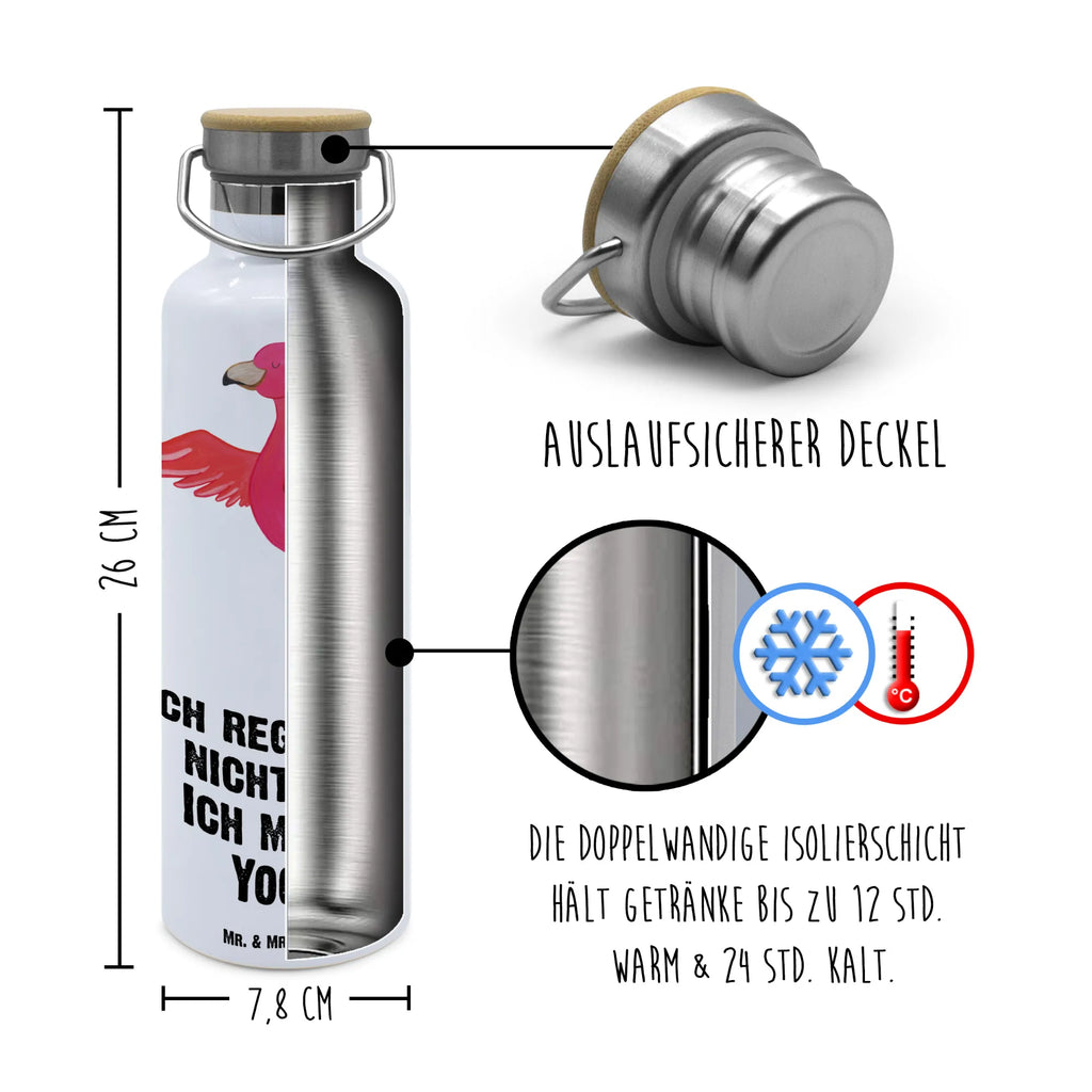 Trinkflasche Flamingo Yoga Thermosflasche, Isolierflasche, Edelstahl, Trinkflasche, isoliert, Wamrhaltefunktion, Sportflasche, Flasche zum Sport, Sportlerflasche, Flamingo, Vogel, Yoga, Namaste, Achtsamkeit, Yoga-Übung, Entspannung, Ärger, Aufregen, Tiefenentspannung