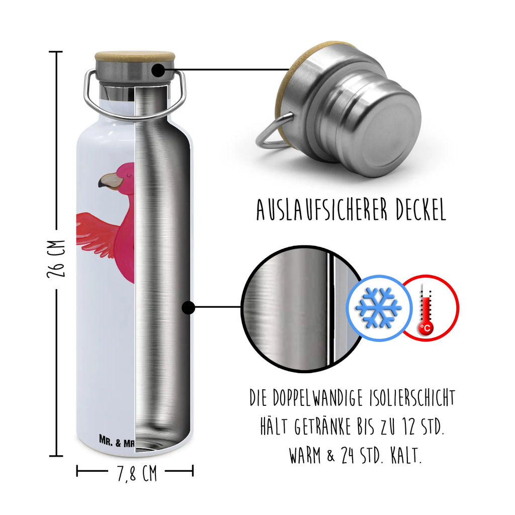 Trinkflasche Flamingo Yoga Thermosflasche, Isolierflasche, Edelstahl, Trinkflasche, isoliert, Wamrhaltefunktion, Sportflasche, Flasche zum Sport, Sportlerflasche, Flamingo, Vogel, Yoga, Namaste, Achtsamkeit, Yoga-Übung, Entspannung, Ärger, Aufregen, Tiefenentspannung