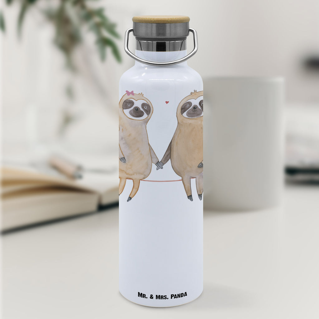 Trinkflasche Faultier Pärchen Thermosflasche, Isolierflasche, Edelstahl, Trinkflasche, isoliert, Wamrhaltefunktion, Sportflasche, Flasche zum Sport, Sportlerflasche, Faultier, Faultier Geschenk, Faultier Deko, Faultiere, faul, Lieblingstier, Liebe, Liebespaar, Faultierliebe, Faultierpärchen, verliebt, verlobt, gemeinsam, relaxen, Pärchen, Beziehung, Langsamkeit