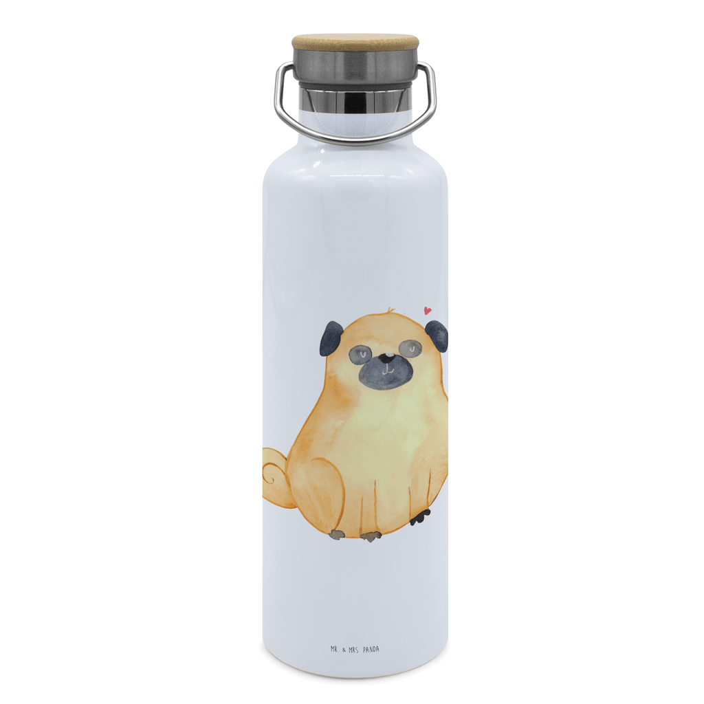 Trinkflasche Mops Thermosflasche, Isolierflasche, Edelstahl, Trinkflasche, isoliert, Wamrhaltefunktion, Sportflasche, Flasche zum Sport, Sportlerflasche, Hund, Hundemotiv, Haustier, Hunderasse, Tierliebhaber, Hundebesitzer, Sprüche, Mops, Liebe, Hundeliebe