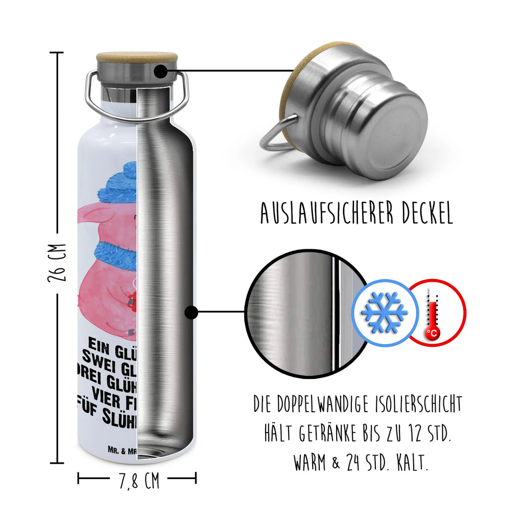 Trinkflasche Schweinchen Glühwein Thermosflasche, Isolierflasche, Edelstahl, Trinkflasche, isoliert, Wamrhaltefunktion, Sportflasche, Flasche zum Sport, Sportlerflasche, Winter, Weihnachten, Weihnachtsdeko, Nikolaus, Advent, Heiligabend, Wintermotiv, Glühwein, Betrunken, Weihnachtsmarkt, Spruch