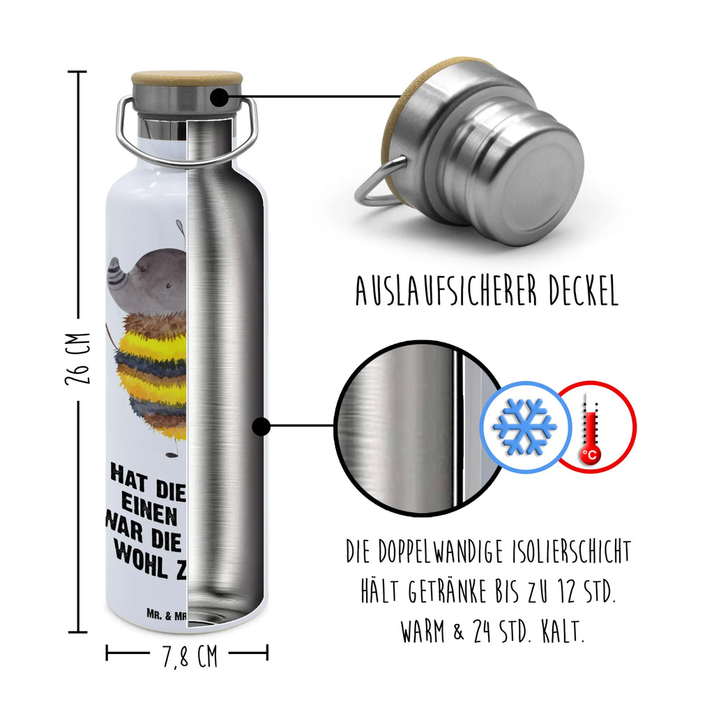 Trinkflasche Hummel flauschig Thermosflasche, Isolierflasche, Edelstahl, Trinkflasche, isoliert, Wamrhaltefunktion, Sportflasche, Flasche zum Sport, Sportlerflasche, Tiermotive, Gute Laune, lustige Sprüche, Tiere, Hummel, Flauschig, Biene, Blume, Natur