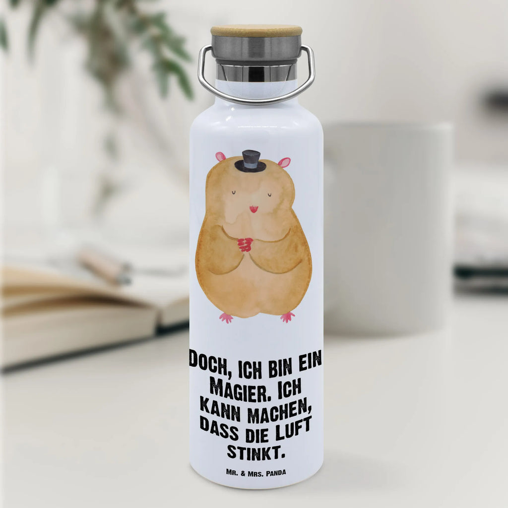 Trinkflasche Hamster Hut Thermosflasche, Isolierflasche, Edelstahl, Trinkflasche, isoliert, Wamrhaltefunktion, Sportflasche, Flasche zum Sport, Sportlerflasche, Tiermotive, Gute Laune, lustige Sprüche, Tiere, Hamster, Hut, Magier, Zylinder, Zwerghamster, Zauberer