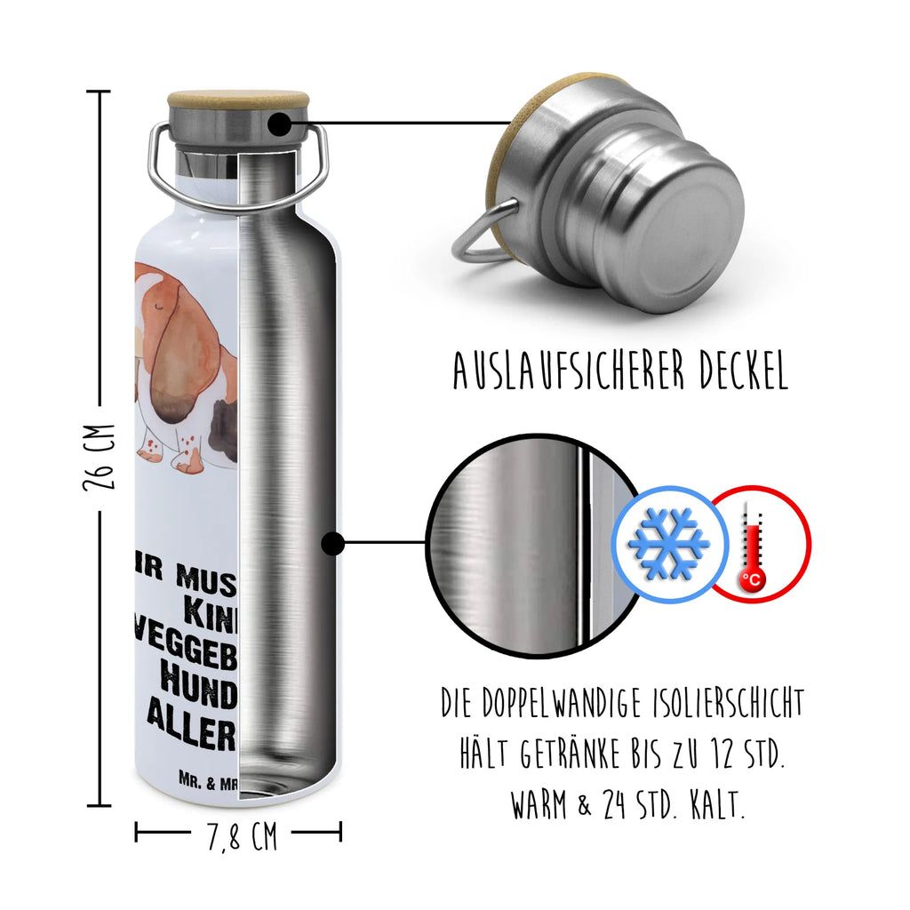 Trinkflasche Hund Basset Hound Thermosflasche, Isolierflasche, Edelstahl, Trinkflasche, isoliert, Wamrhaltefunktion, Sportflasche, Flasche zum Sport, Sportlerflasche, Hund, Hundemotiv, Haustier, Hunderasse, Tierliebhaber, Hundebesitzer, Sprüche, Basset Hound, Basset, Hundeliebe, kinderlos