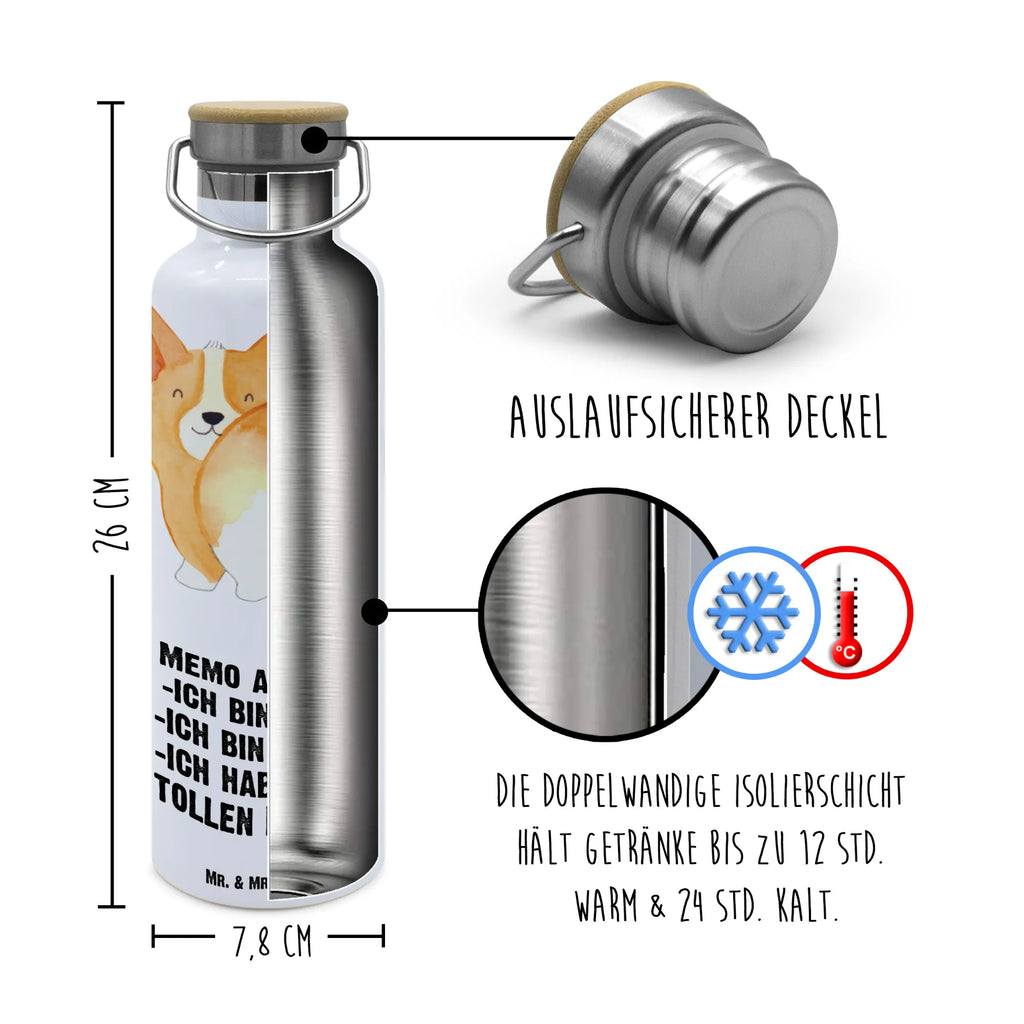 Trinkflasche Corgi Po Thermosflasche, Isolierflasche, Edelstahl, Trinkflasche, isoliert, Wamrhaltefunktion, Sportflasche, Flasche zum Sport, Sportlerflasche, Hund, Hundemotiv, Haustier, Hunderasse, Tierliebhaber, Hundebesitzer, Sprüche, Corgie, Hundeliebe, Motivation, Selbstliebe, Spruch