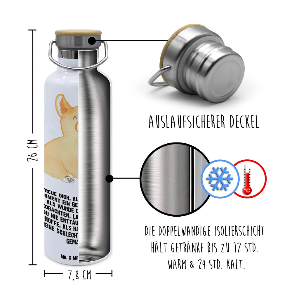 Trinkflasche Corgie Thermosflasche, Isolierflasche, Edelstahl, Trinkflasche, isoliert, Wamrhaltefunktion, Sportflasche, Flasche zum Sport, Sportlerflasche, Hund, Hundemotiv, Haustier, Hunderasse, Tierliebhaber, Hundebesitzer, Sprüche, Corgie, Welsh Corgie Pembroke, britisch, Motivation, Spruch, Hundespruch, Lebensfreude