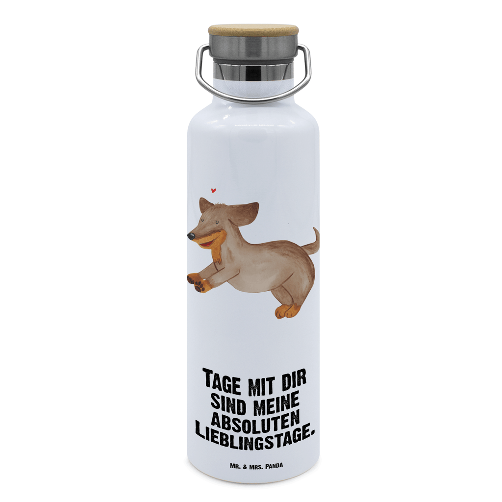 Trinkflasche Hund Dackel Thermosflasche, Isolierflasche, Edelstahl, Trinkflasche, isoliert, Wamrhaltefunktion, Sportflasche, Flasche zum Sport, Sportlerflasche, Hund, Hundemotiv, Haustier, Hunderasse, Tierliebhaber, Hundebesitzer, Sprüche, Hunde, Dackel, Dachshund, happy dog