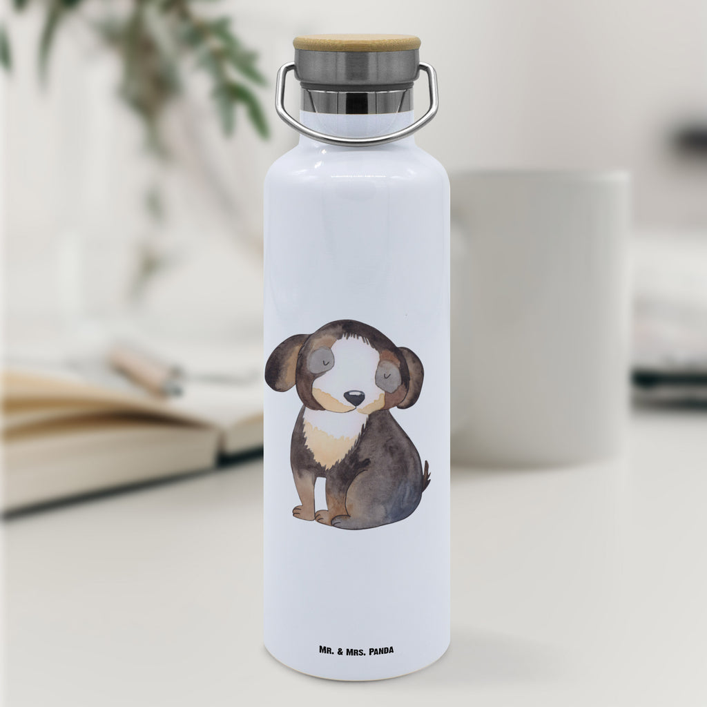 Trinkflasche Hund Entspannen Thermosflasche, Isolierflasche, Edelstahl, Trinkflasche, isoliert, Wamrhaltefunktion, Sportflasche, Flasche zum Sport, Sportlerflasche, Hund, Hundemotiv, Haustier, Hunderasse, Tierliebhaber, Hundebesitzer, Sprüche, schwarzer Hund, Hundeliebe, Liebe, Hundeglück