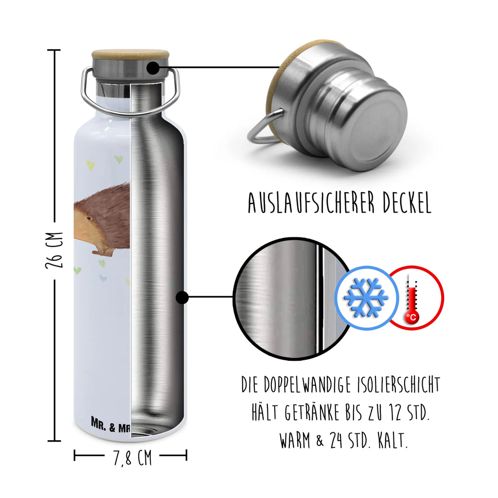 Trinkflasche Igel Herzen Thermosflasche, Isolierflasche, Edelstahl, Trinkflasche, isoliert, Wamrhaltefunktion, Sportflasche, Flasche zum Sport, Sportlerflasche, Tiermotive, Gute Laune, lustige Sprüche, Tiere, Liebe, Herz, Herzen, Igel, Vertrauen, Kuss, Leben