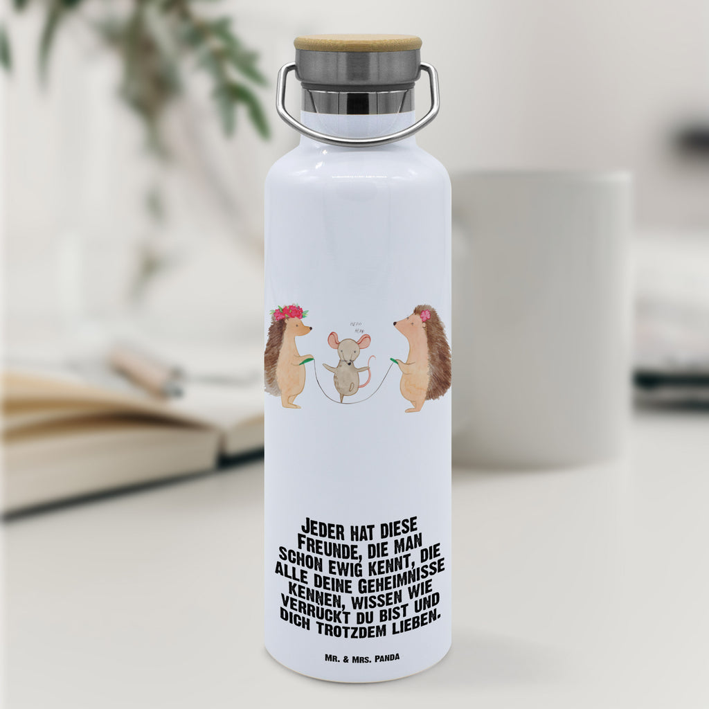 Trinkflasche Igel Seilhüpfen Thermosflasche, Isolierflasche, Edelstahl, Trinkflasche, isoliert, Wamrhaltefunktion, Sportflasche, Flasche zum Sport, Sportlerflasche, Tiermotive, Gute Laune, lustige Sprüche, Tiere, Igel, Maus, Seilspringen, Seilhüpfen, Kinder, Kindergarten