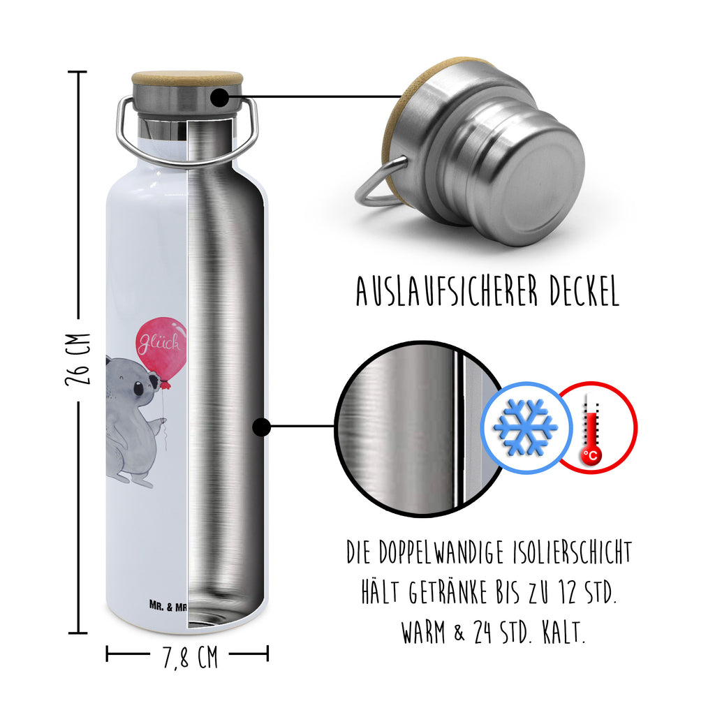 Trinkflasche Koala Luftballon Thermosflasche, Isolierflasche, Edelstahl, Trinkflasche, isoliert, Wamrhaltefunktion, Sportflasche, Flasche zum Sport, Sportlerflasche, Koala, Koalabär, Luftballon, Party, Geburtstag, Geschenk