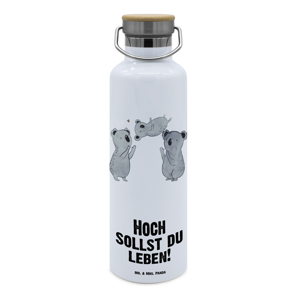 Trinkflasche Koalas Feiern Thermosflasche, Isolierflasche, Edelstahl, Trinkflasche, isoliert, Wamrhaltefunktion, Sportflasche, Flasche zum Sport, Sportlerflasche, Geburtstag, Geburtstagsgeschenk, Geschenk, Koala, Familie, Kind, Eltern, Herz, Liebe