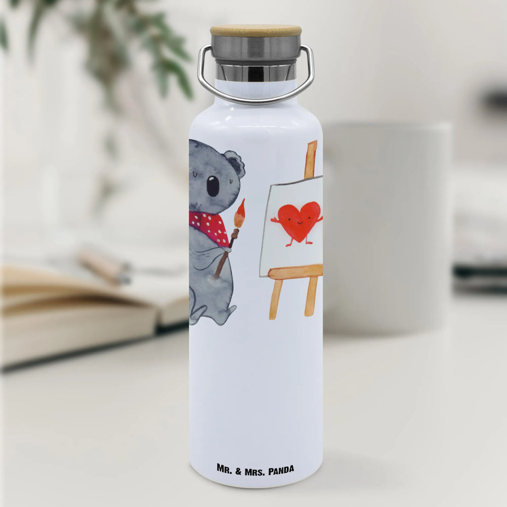 Trinkflasche Koala Künstler Thermosflasche, Isolierflasche, Edelstahl, Trinkflasche, isoliert, Wamrhaltefunktion, Sportflasche, Flasche zum Sport, Sportlerflasche, Koala, Koalabär, Liebe, Liebensbeweis, Liebesgeschenk, Gefühle, Künstler, zeichnen