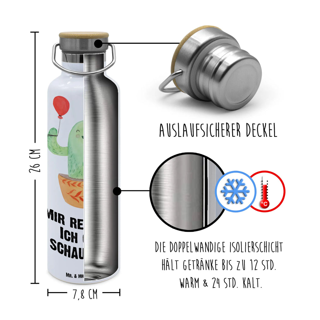 Trinkflasche Kaktus Luftballon Thermosflasche, Isolierflasche, Edelstahl, Trinkflasche, isoliert, Wamrhaltefunktion, Sportflasche, Flasche zum Sport, Sportlerflasche, Kaktus, Kakteen, Luftballon, Neustart, Freude, Büro, Stress, Büroalltag, Freundin, Freund, Ausbildung, Prüfung