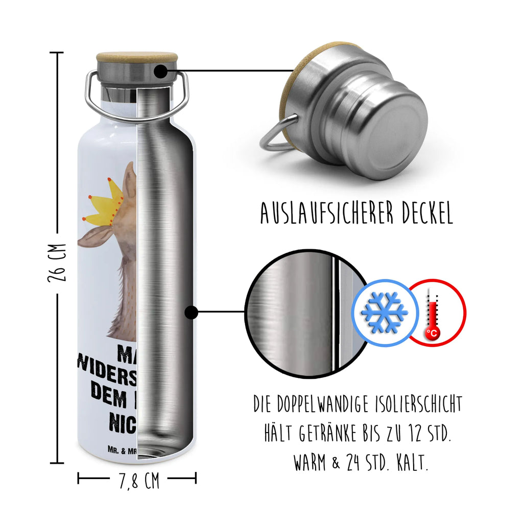 Trinkflasche Lamakopf König Thermosflasche, Isolierflasche, Edelstahl, Trinkflasche, isoliert, Wamrhaltefunktion, Sportflasche, Flasche zum Sport, Sportlerflasche, Lama, Alpaka, Lamas, König, Königin, Freundin, Mama, Papa, Büro Kollege, Kollegin, Chef, Vorgesetzter, Abi, Abitur