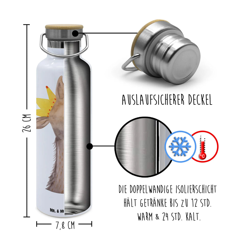 Trinkflasche Lamakopf König Thermosflasche, Isolierflasche, Edelstahl, Trinkflasche, isoliert, Wamrhaltefunktion, Sportflasche, Flasche zum Sport, Sportlerflasche, Lama, Alpaka, Lamas, König, Königin, Freundin, Mama, Papa, Büro Kollege, Kollegin, Chef, Vorgesetzter, Abi, Abitur