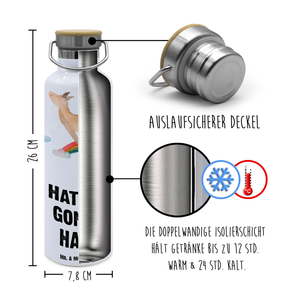 Trinkflasche Lama Regenbogen Thermosflasche, Isolierflasche, Edelstahl, Trinkflasche, isoliert, Wamrhaltefunktion, Sportflasche, Flasche zum Sport, Sportlerflasche, Lama, Alpaka, Lamas, Regenbogen, Haters gonna hate, Haters, Selbstständig, Außenseiter, Schule, Abi, Hobby, Wolkenland, Freiheit