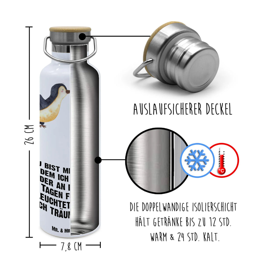 Trinkflasche Pinguin Liebe Thermosflasche, Isolierflasche, Edelstahl, Trinkflasche, isoliert, Wamrhaltefunktion, Sportflasche, Flasche zum Sport, Sportlerflasche, Liebe, Partner, Freund, Freundin, Ehemann, Ehefrau, Heiraten, Verlobung, Heiratsantrag, Liebesgeschenk, Jahrestag, Hocheitstag, Pinguin, Pinguine, Pinguin Paar, Pinguinpaar, Pinguin Liebe, Paar, Pärchen. Liebespaar, Liebesbeweis, Liebesspruch, Hochzeitstag, Geschenk Freund, Geschenk Freundin, Verlobte, Verlobter, Love, Geschenk Hochzeitstag, Geschenkidee, Hochzeit, Gastgeschenk