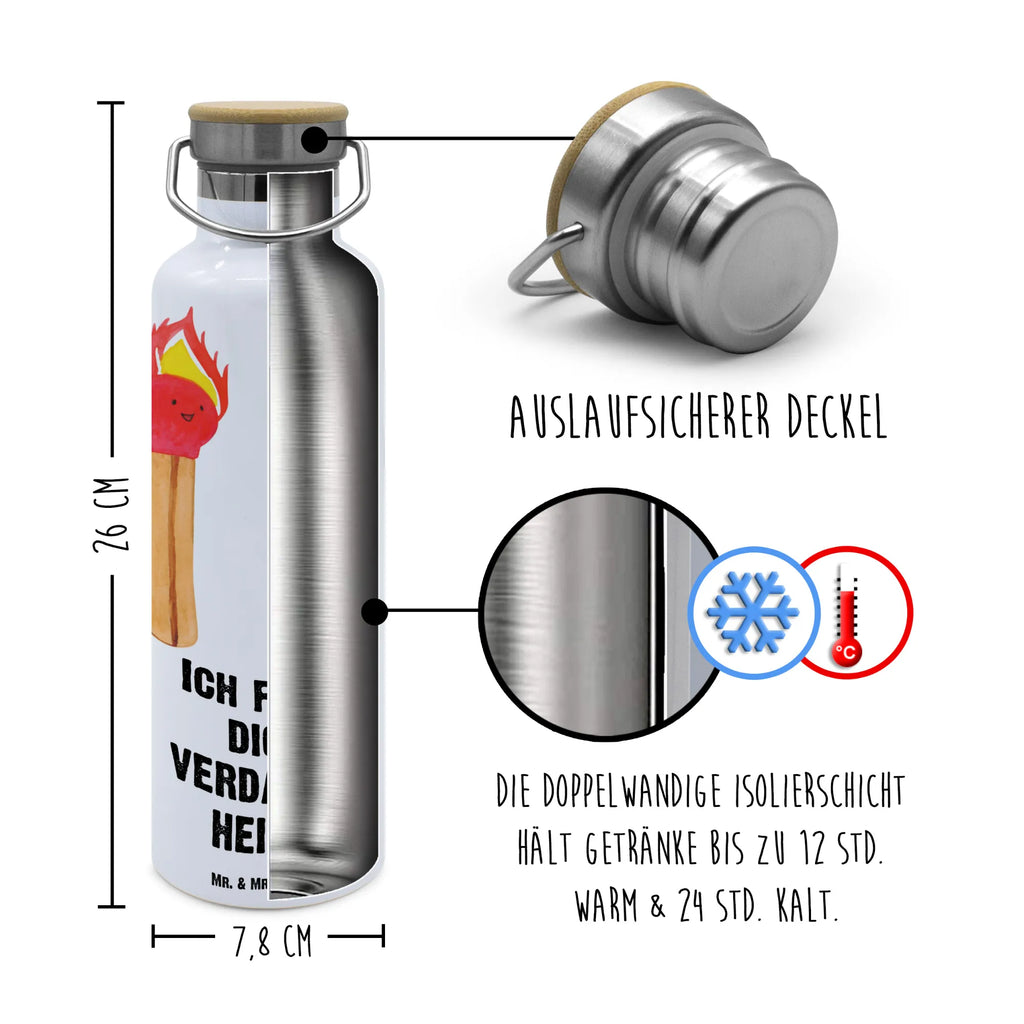 Trinkflasche Streichhölzer Thermosflasche, Isolierflasche, Edelstahl, Trinkflasche, isoliert, Wamrhaltefunktion, Sportflasche, Flasche zum Sport, Sportlerflasche, Liebe, Partner, Freund, Freundin, Ehemann, Ehefrau, Heiraten, Verlobung, Heiratsantrag, Liebesgeschenk, Jahrestag, Hocheitstag, Streichhölzer