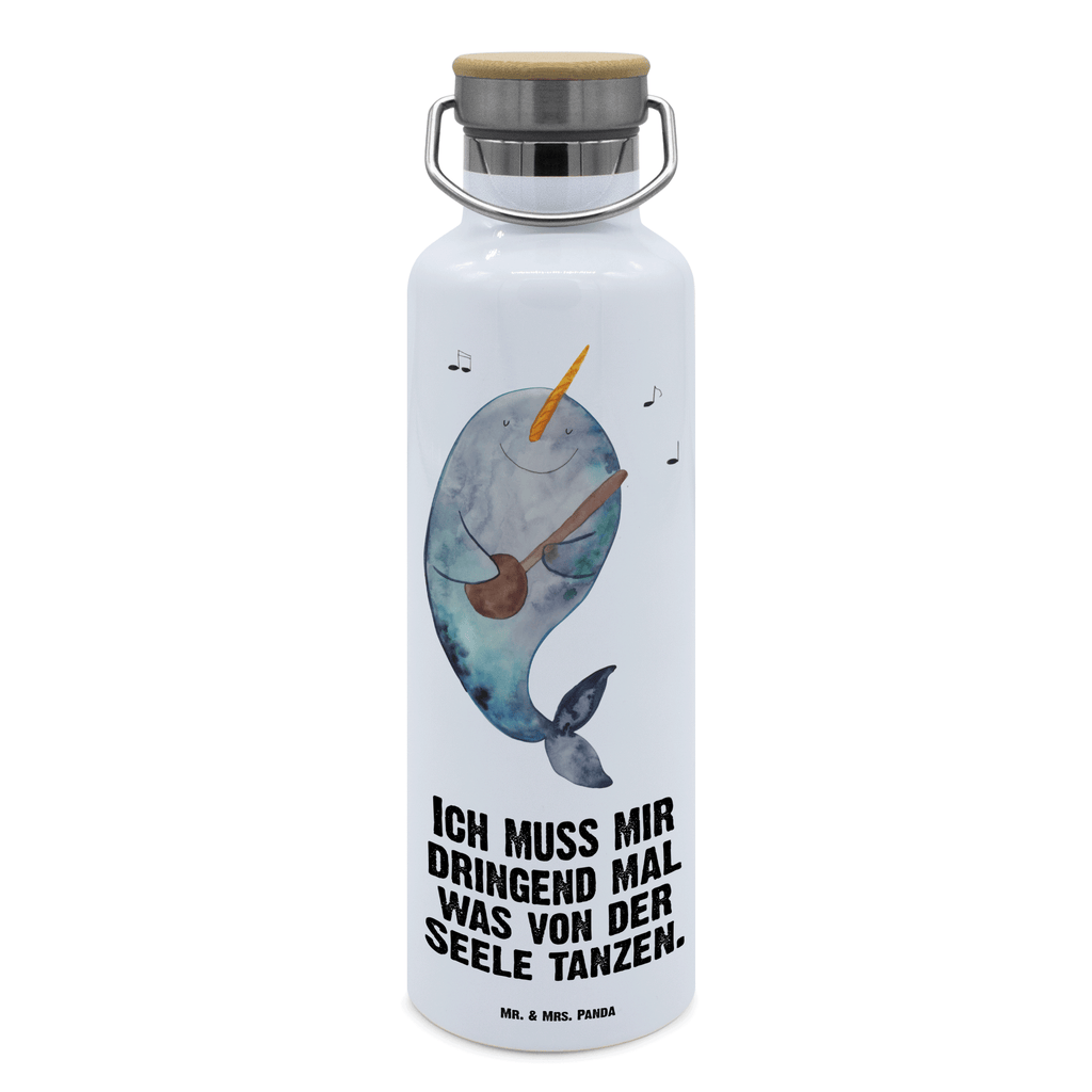 Trinkflasche Narwal Gitarre Thermosflasche, Isolierflasche, Edelstahl, Trinkflasche, isoliert, Wamrhaltefunktion, Sportflasche, Flasche zum Sport, Sportlerflasche, Meerestiere, Meer, Urlaub, Narwal, Wal, Tanzen, Probleme, Problemlösung, Frust, Gespräche, Gitarre