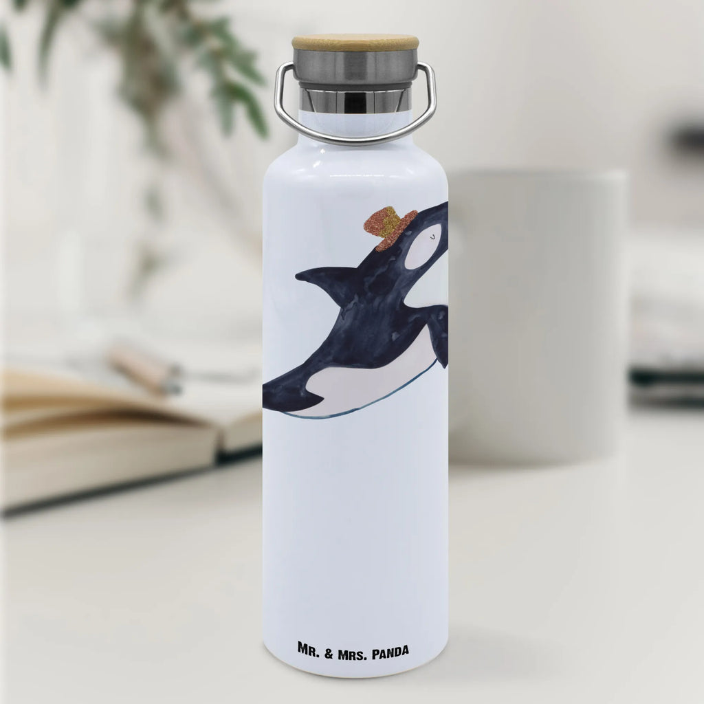 Trinkflasche Orca Zylinder Thermosflasche, Isolierflasche, Edelstahl, Trinkflasche, isoliert, Wamrhaltefunktion, Sportflasche, Flasche zum Sport, Sportlerflasche, Meerestiere, Meer, Urlaub, Narwal, Glitter, Konfetti, Glitzer, Geburtstag, Feier, Fete, Fest, Glückwunsch, Orca