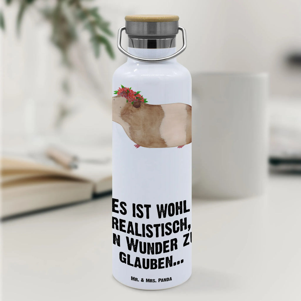 Trinkflasche Meerschweinchen Weisheit Thermosflasche, Isolierflasche, Edelstahl, Trinkflasche, isoliert, Wamrhaltefunktion, Sportflasche, Flasche zum Sport, Sportlerflasche, Tiermotive, Gute Laune, lustige Sprüche, Tiere, Meerschweinchen, Meerie, Meeries, Wunder, Blumenkind, Realität, Spruch, Weisheit, Motivation, Wunderland