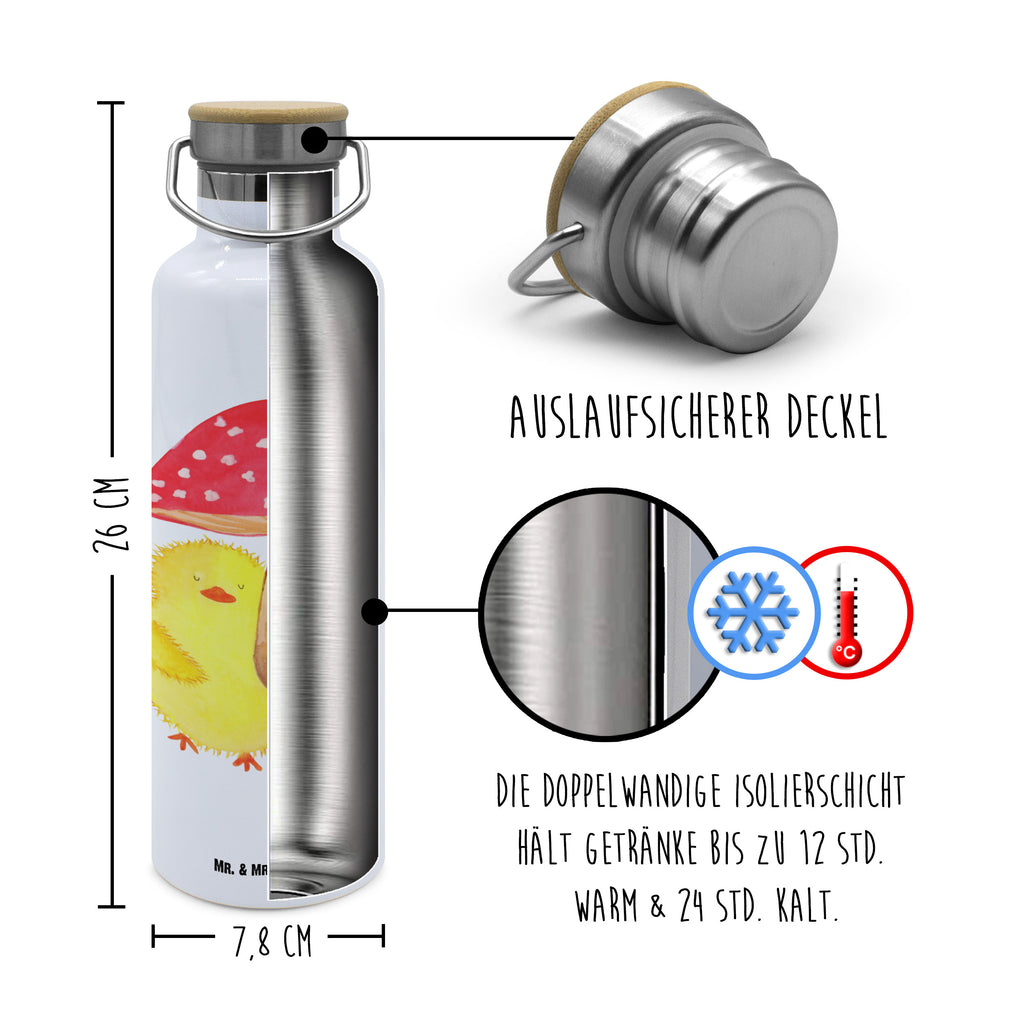 Trinkflasche Küken Fliegenpilz Thermosflasche, Isolierflasche, Edelstahl, Trinkflasche, isoliert, Wamrhaltefunktion, Sportflasche, Flasche zum Sport, Sportlerflasche, Ostern, Osterhase, Ostergeschenke, Osternest, Osterdeko, Geschenke zu Ostern, Ostern Geschenk, Ostergeschenke Kinder, Ostern Kinder, Küken, Fliegenpilz, Glückspilz, Frohe Ostern, Ostergrüße