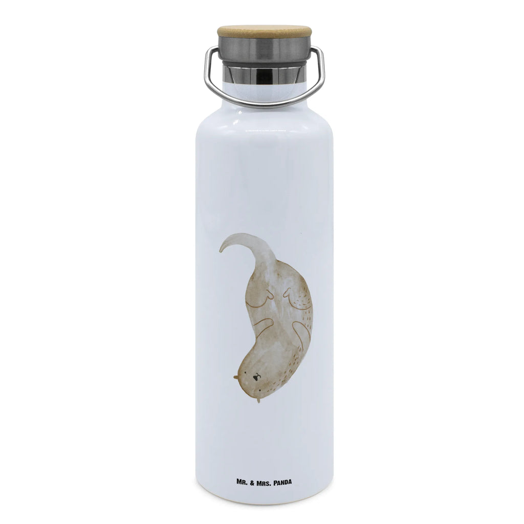 Trinkflasche Otter Kopfüber Thermosflasche, Isolierflasche, Edelstahl, Trinkflasche, isoliert, Wamrhaltefunktion, Sportflasche, Flasche zum Sport, Sportlerflasche, Otter, Fischotter, Seeotter, Otter Seeotter See Otter