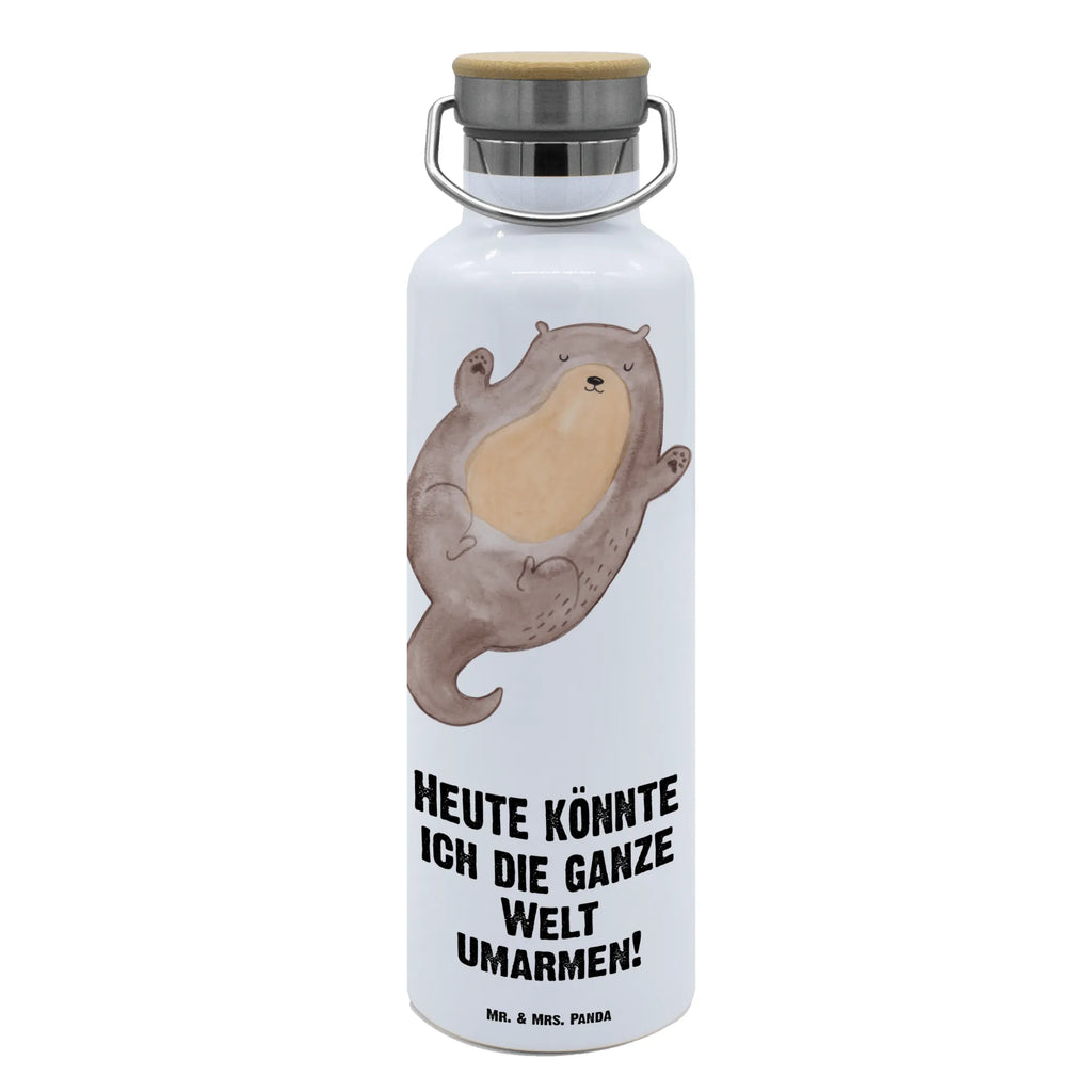 Trinkflasche Otter Umarmen Thermosflasche, Isolierflasche, Edelstahl, Trinkflasche, isoliert, Wamrhaltefunktion, Sportflasche, Flasche zum Sport, Sportlerflasche, Otter, Fischotter, Seeotter, Otter Seeotter See Otter