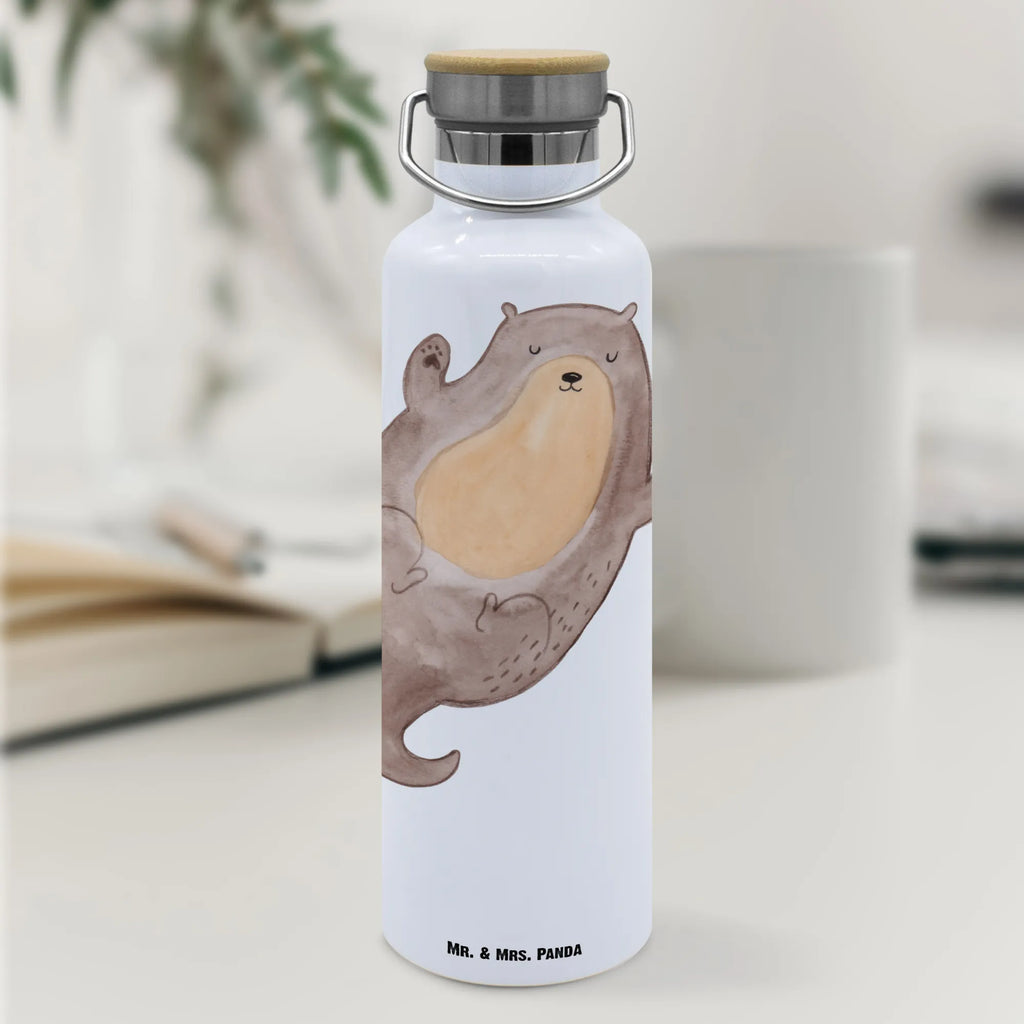 Trinkflasche Otter Umarmen Thermosflasche, Isolierflasche, Edelstahl, Trinkflasche, isoliert, Wamrhaltefunktion, Sportflasche, Flasche zum Sport, Sportlerflasche, Otter, Fischotter, Seeotter, Otter Seeotter See Otter