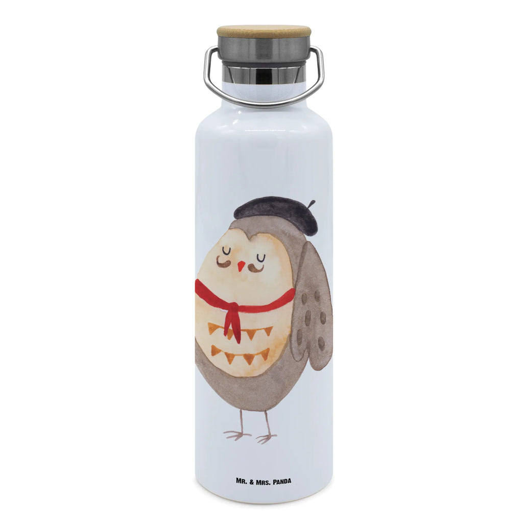 Trinkflasche Eule Frankreich Thermosflasche, Isolierflasche, Edelstahl, Trinkflasche, isoliert, Wamrhaltefunktion, Sportflasche, Flasche zum Sport, Sportlerflasche, Eule, Eulen, Eule Deko, Owl, hibou, La vie est belle, das Leben ist schön, Spruch schön, Spruch Französisch, Frankreich