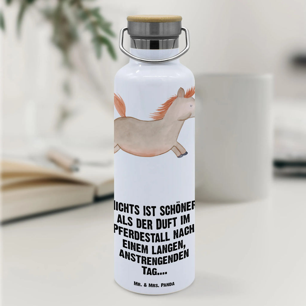 Trinkflasche Pferd Springen Thermosflasche, Isolierflasche, Edelstahl, Trinkflasche, isoliert, Wamrhaltefunktion, Sportflasche, Flasche zum Sport, Sportlerflasche, Bauernhof, Hoftiere, Landwirt, Landwirtin, Pferd, Pony, Pferde, Stall, Pferdestall, ausreiten, reiten, Pferdebesitzer