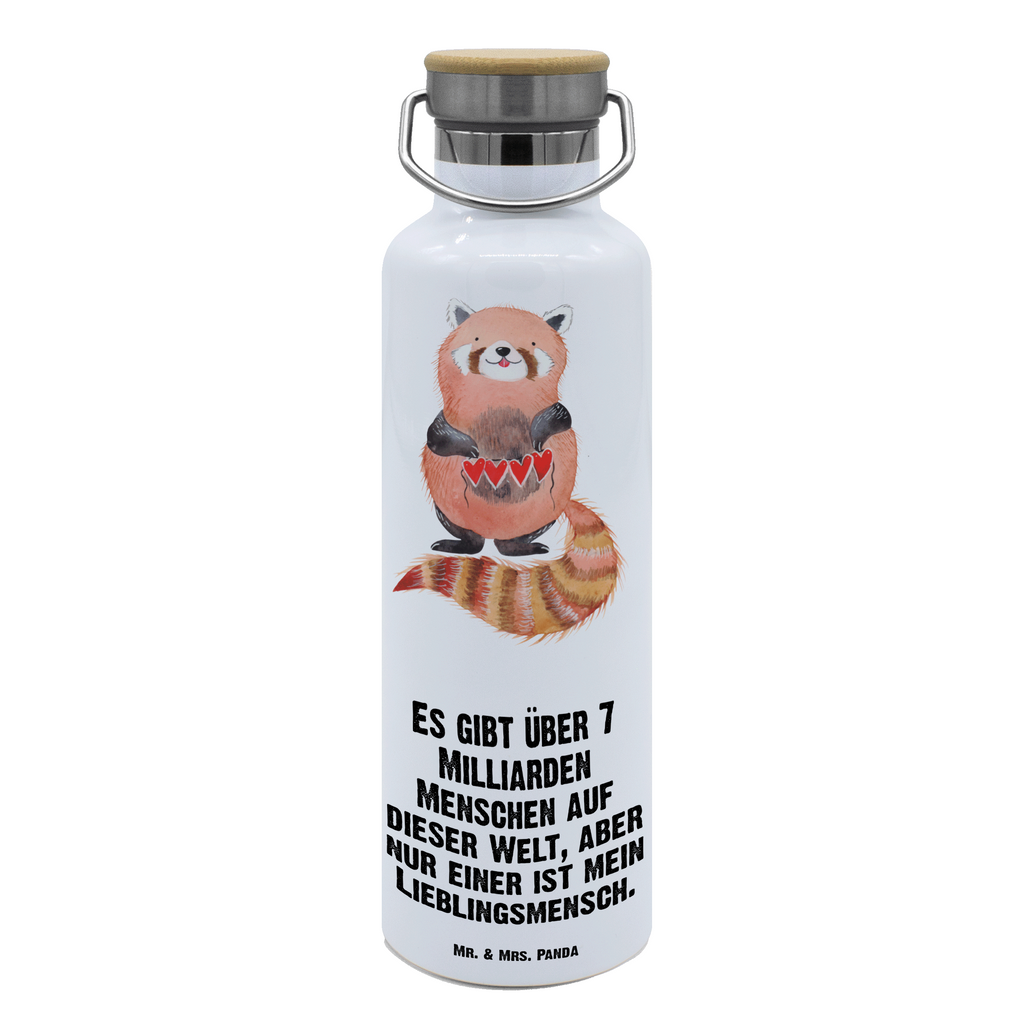 Trinkflasche Roter Panda Thermosflasche, Isolierflasche, Edelstahl, Trinkflasche, isoliert, Wamrhaltefunktion, Sportflasche, Flasche zum Sport, Sportlerflasche, Tiermotive, Gute Laune, lustige Sprüche, Tiere, Panda, Liebe, Rot, Herz, Liebling, Lieblingsmensch