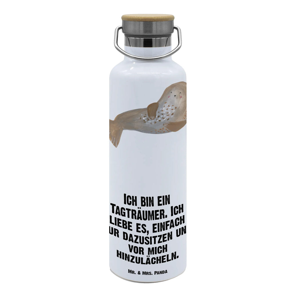 Trinkflasche Robbe Lachen Thermosflasche, Isolierflasche, Edelstahl, Trinkflasche, isoliert, Wamrhaltefunktion, Sportflasche, Flasche zum Sport, Sportlerflasche, Tiermotive, Gute Laune, lustige Sprüche, Tiere, Robbe, Robben, Seehund, Strand, Meerestier, Ostsee, Nordsee