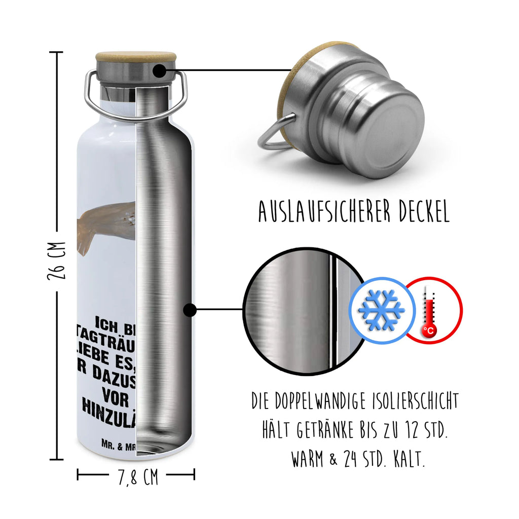 Trinkflasche Robbe Lachen Thermosflasche, Isolierflasche, Edelstahl, Trinkflasche, isoliert, Wamrhaltefunktion, Sportflasche, Flasche zum Sport, Sportlerflasche, Tiermotive, Gute Laune, lustige Sprüche, Tiere, Robbe, Robben, Seehund, Strand, Meerestier, Ostsee, Nordsee