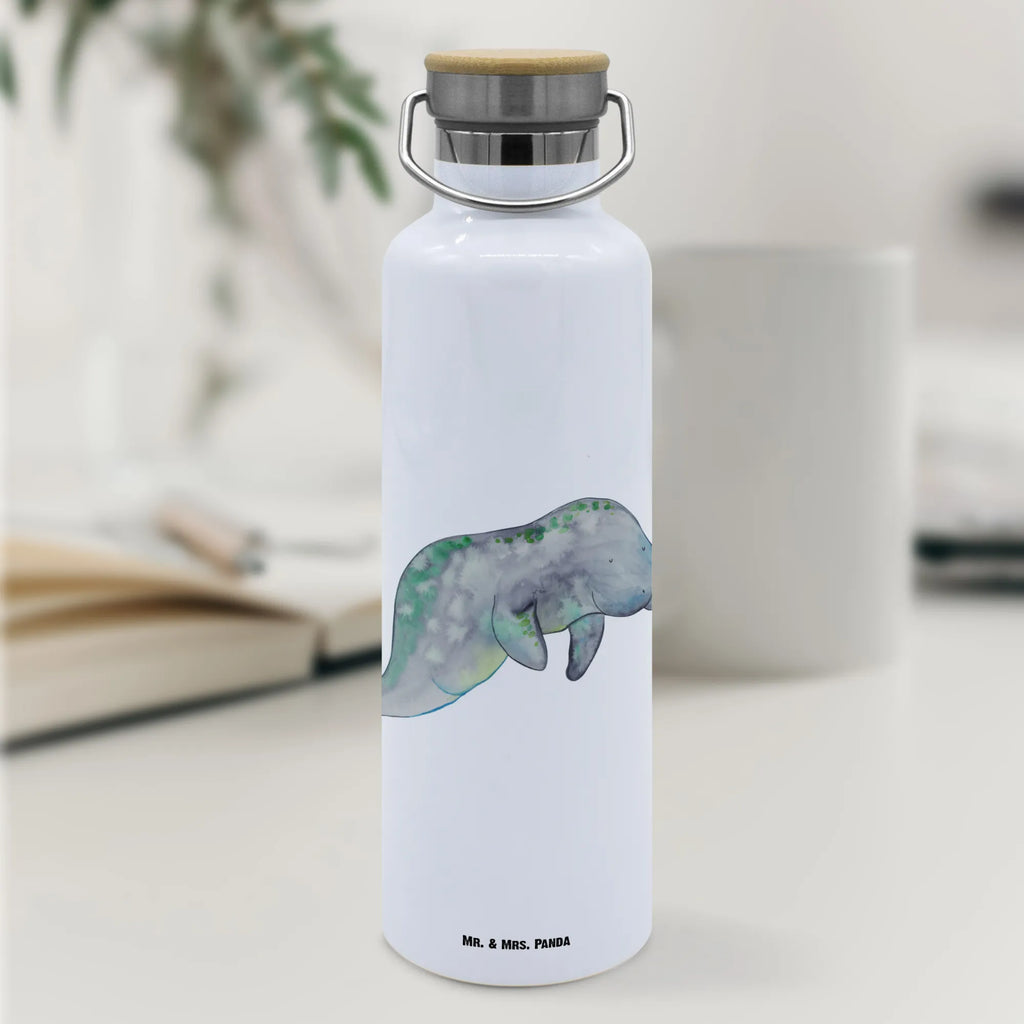 Trinkflasche Seekuh Chillen Thermosflasche, Isolierflasche, Edelstahl, Trinkflasche, isoliert, Wamrhaltefunktion, Sportflasche, Flasche zum Sport, Sportlerflasche, Meerestiere, Meer, Urlaub, Seekuh, Seekühe, Diät, Abnehmen, Zucker, Diätwahn, Essen, Süßigkeiten