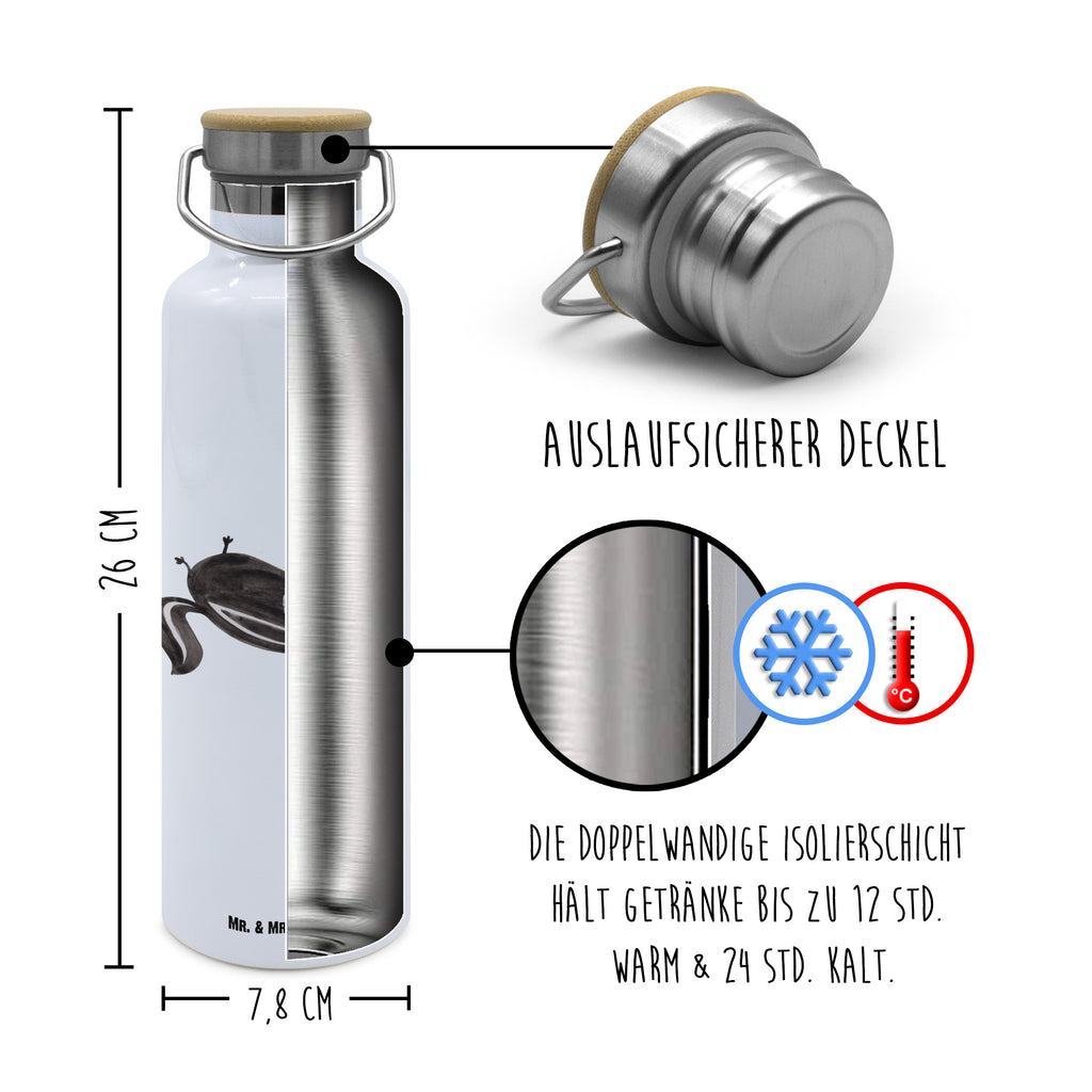 Trinkflasche Stinktier Ball Thermosflasche, Isolierflasche, Edelstahl, Trinkflasche, isoliert, Wamrhaltefunktion, Sportflasche, Flasche zum Sport, Sportlerflasche, Stinktier, Skunk, Wildtier, Raubtier, Stinker, Stinki, verspielt, Weisheit