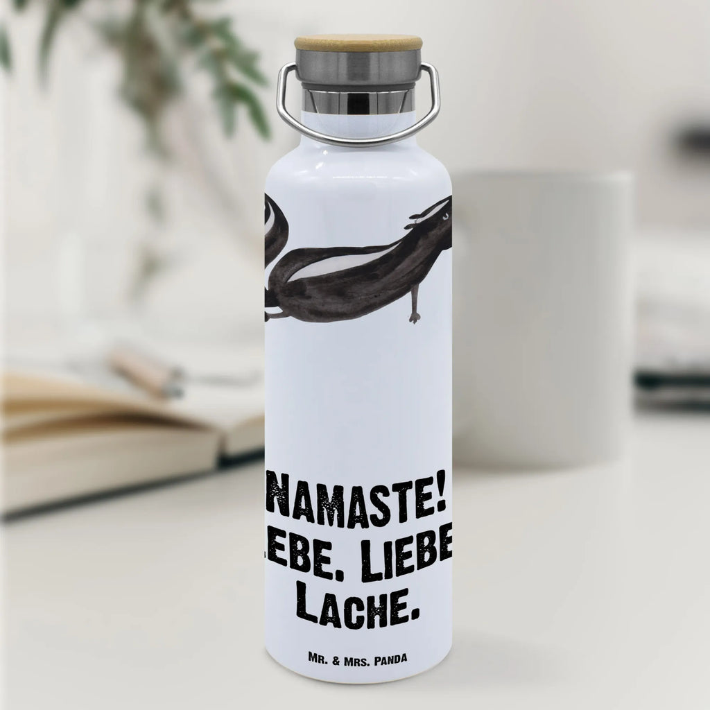 Trinkflasche Stinktier Yoga Thermosflasche, Isolierflasche, Edelstahl, Trinkflasche, isoliert, Wamrhaltefunktion, Sportflasche, Flasche zum Sport, Sportlerflasche, Stinktier, Skunk, Wildtier, Raubtier, Stinker, Stinki, Yoga, Namaste, Lebe, Liebe, Lache