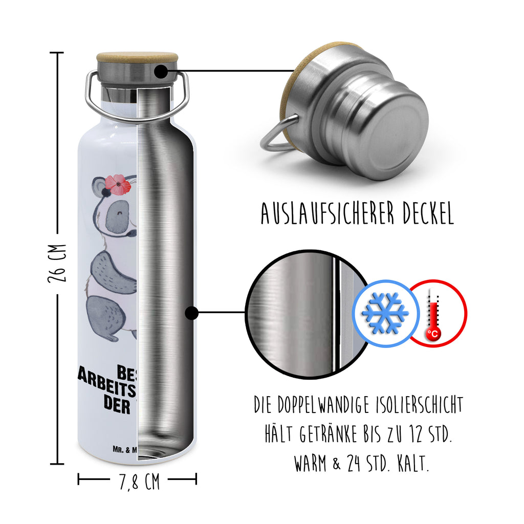 Trinkflasche Panda Beste Arbeitskollegin der Welt Thermosflasche, Isolierflasche, Edelstahl, Trinkflasche, isoliert, Wamrhaltefunktion, Sportflasche, Flasche zum Sport, Sportlerflasche, für, Dankeschön, Geschenk, Schenken, Geburtstag, Geburtstagsgeschenk, Geschenkidee, Danke, Bedanken, Mitbringsel, Freude machen, Geschenktipp, Arbeitskollegin, Kollegin, Freundin, Büro, Abschiedsgeschenk, Ruhestand, Arbeit, Mitarbeiterin, Berufsgenossin, Beruf